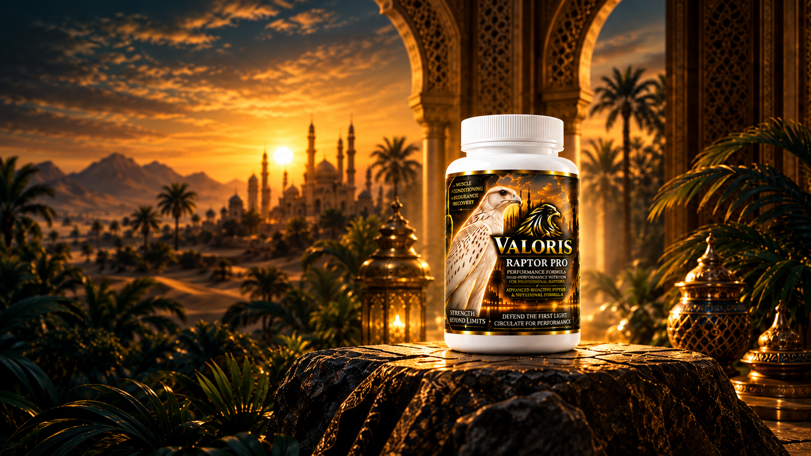 VALORIS RAPTOR PRO white bottle with white falcon label